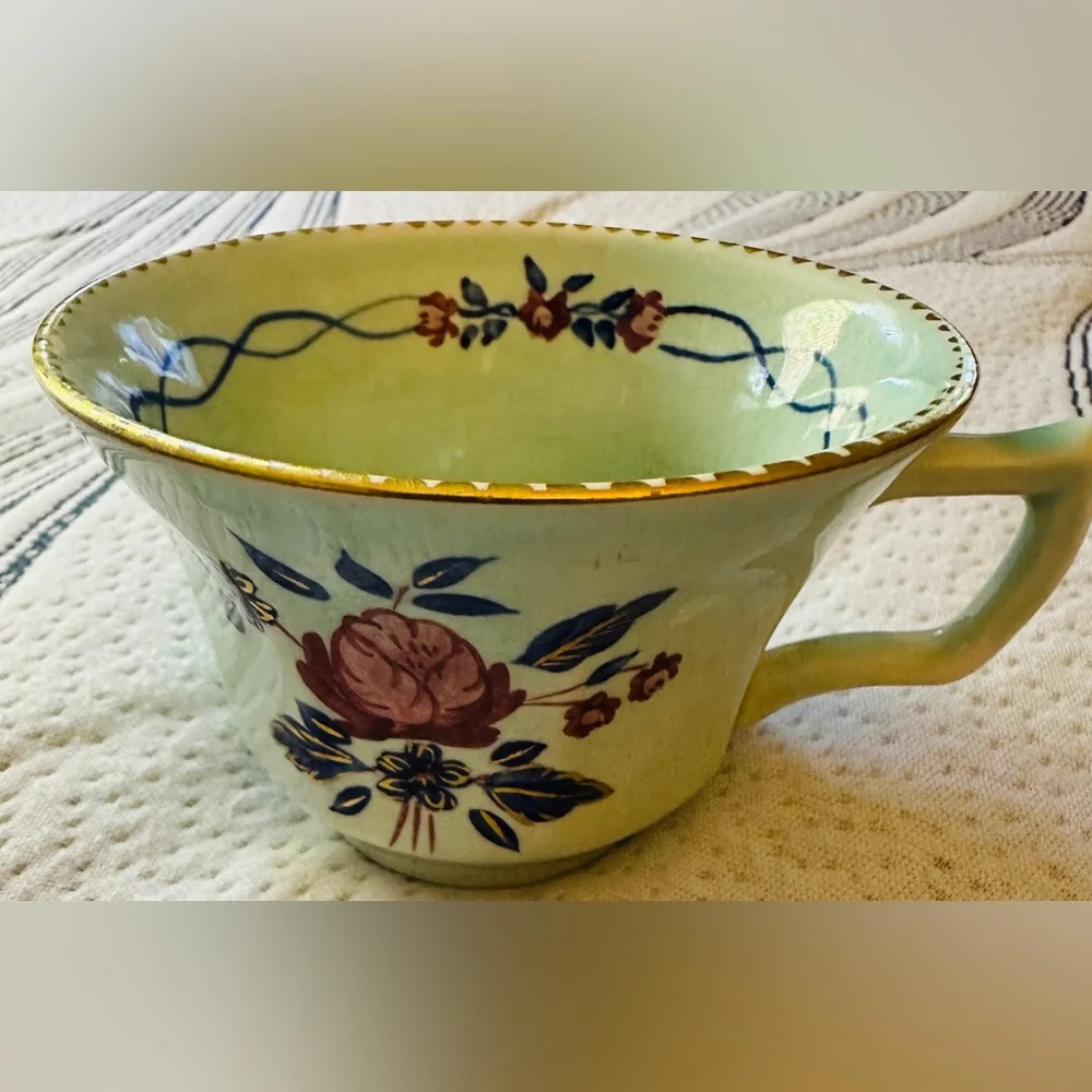 Adams Calyx England  Tea Cup Set Cascade Ware Two Saucer set Light Green Floral